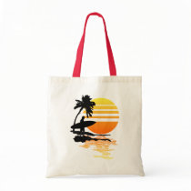 Surfing Sunrise Canvas Bags