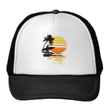 Surfing Sunrise Mesh Hat
