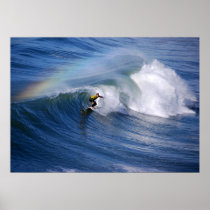 Surfing Under A Rainbow Print