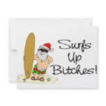 Surfs Up Bitches Santa invitations