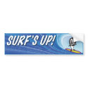 SURF'S UP! Bumper Sticker bumper stickers