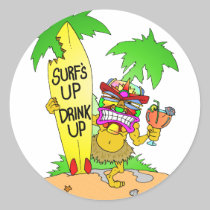 Surfs Up Drink Up stickers