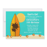 Surf's Up Surfboard Swimming Birthday Invitation
