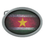 Suriname Flag Firework Belt Buckle