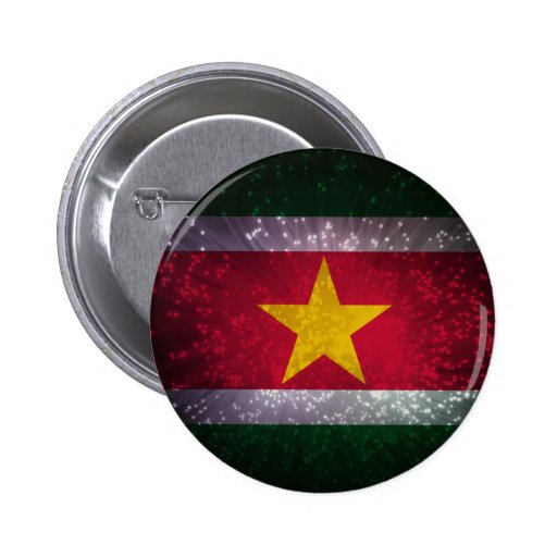 Suriname Flag Firework Pinback Button