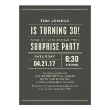 Surprise 30th Birthday Invitations