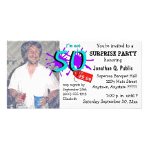 Surprise 50th Birthday Party Photo Invitation Personalised Photo Card
