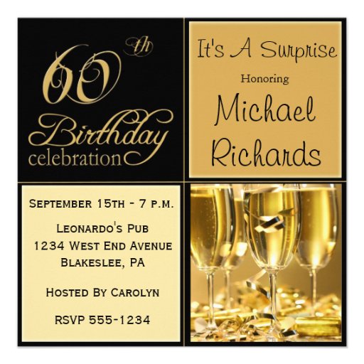 Surprise 60th Birthday Party Invitations