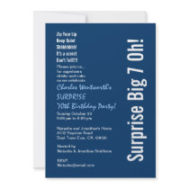 SURPRISE 70th Birthday Party Modern Blue and White