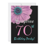 SURPRISE 70th Birthday Template Pink Daisy Personalized Announcement