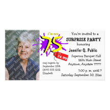 Surprise 75th Birthday Party Photo Invitation Photo Greeting Card