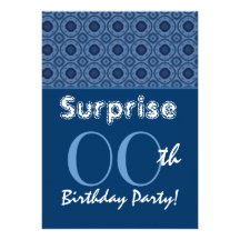 SURPRISE Any Year Birthday Blue Rivets G36 Personalised Invitation