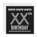 SURPRISE Birthday Party Custom Year Black White Personalised Announcement