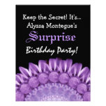 SURPRISE Birthday Purple Flowers Custom Name S303 Personalised Announcements