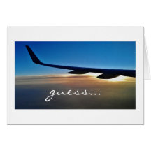 Surprise trip : Airplane and sunrise Greeting Cards