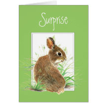 Surprise, You're Getting a Note from Me, Rabbit Greeting Cards