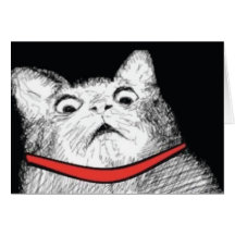 Surprised Cat Gasp Meme - Greeting Card