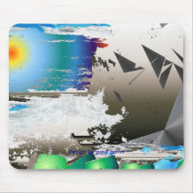 surreal beach, design by paul gavin mouse mat