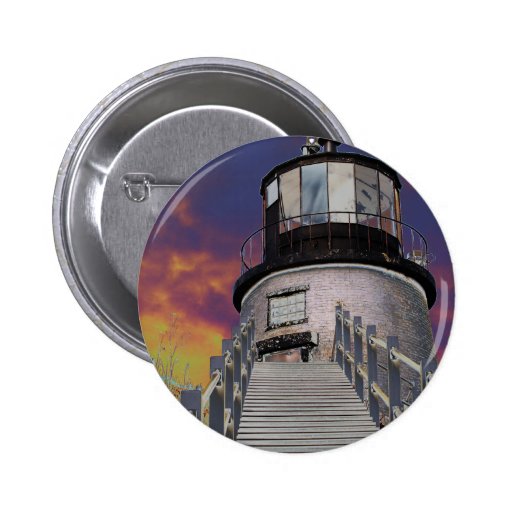 Surreal Owls Head Lighthouse Buttons