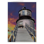 Surreal Owls Head Lighthouse Card