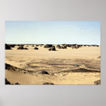 Surreal shapes in sandstone with Land Rover, Alger Print
