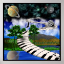 Surrealistic Keyboard Poster posters