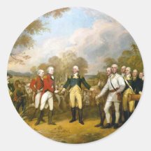 Surrender of General Burgoyne by John Trumbull Round Stickers