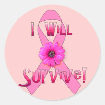 Survive Breast Cancer Round Stickers