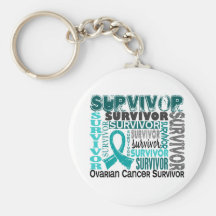 Survivor 10 Ovarian Cancer Keychain