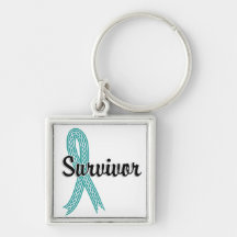Survivor 17 Ovarian Cancer Keychain