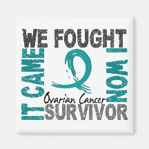 Survivor 5 Ovarian Cancer Magnets