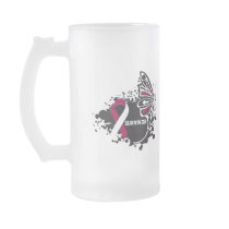 Survivor Abstract Butterfly Head and Neck Cancer Coffee Mugs