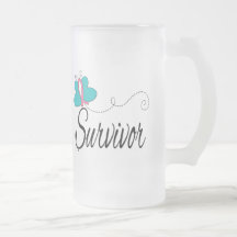 Survivor Butterfly Ribbon Hereditary Breast Cancer Coffee Mug