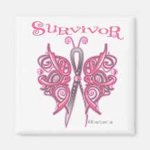 Survivor Celtic Butterfly - Breast Cancer Fridge Magnets