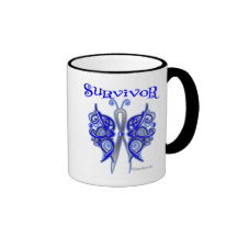 Survivor Celtic Butterfly - Colon Cancer Coffee Mugs