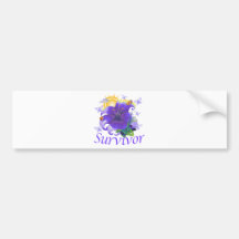 Survivor flower purple bumper stickers