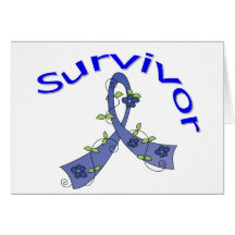 Survivor Flower Ribbon Anal Cancer Greeting Card