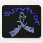 Survivor Flower Ribbon Anal Cancer Mouse Pads