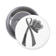 Survivor- Grey/ Silver Awareness Buttons