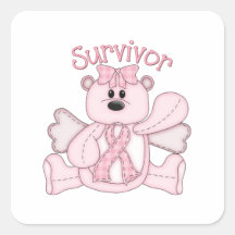 Survivor (pink bear) square stickers