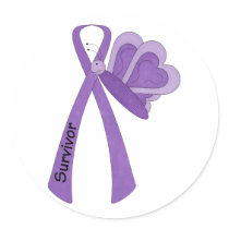Survivor- Purple Awareness Round Stickers