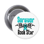 Survivor Rock Star - Ovarian Cancer Survivor Pinback Button