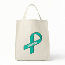 Survivor (Teal Ribbon) Canvas Bags