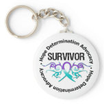 Survivor Tribal Ribbon Domestic Violence keychains