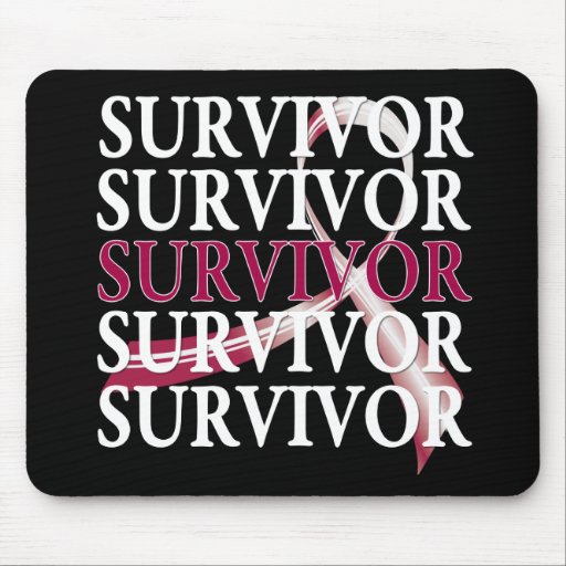 Survivor Whimsical Collage Throat Cancer Mousemats