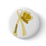Survivor- Yellow Awareness Ribbon buttons