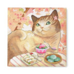 Sushi Cat Dessert First Magnet