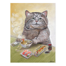 Sushi Cat Tempura Udon Post Cards