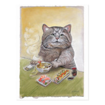 Sushi Cat Tempura Udon Postcards