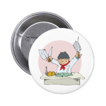 sushi chef pinback button